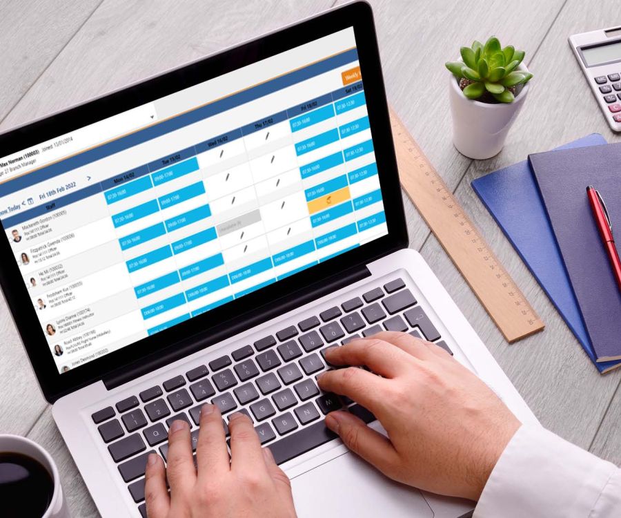 Computer screen showing the Workforce Scheduler module interface by Frontier Software